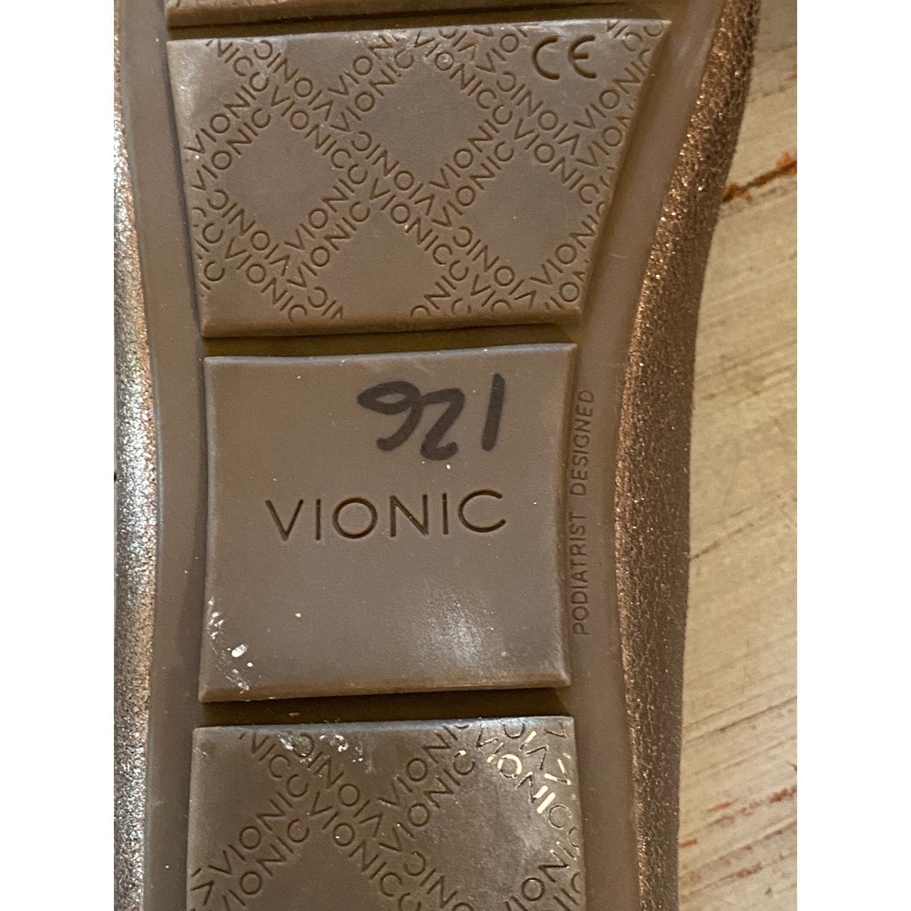 Vionic Debbie Metallic Bronze Copper Loafers Women 7.5 Slip On Comfort Flats - Picture 8 of 10